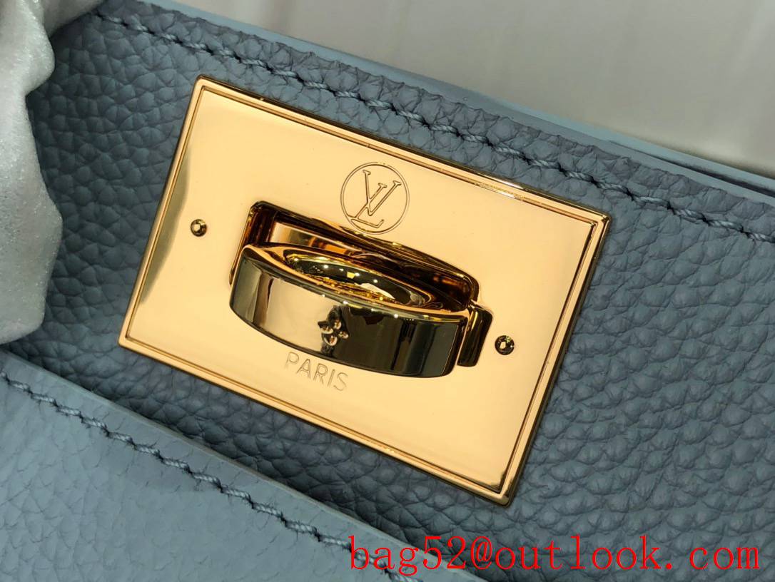 Louis Vuitton LV Monogram Calf Leather On My Side Small Tote Bag Handbag M57728 Blue