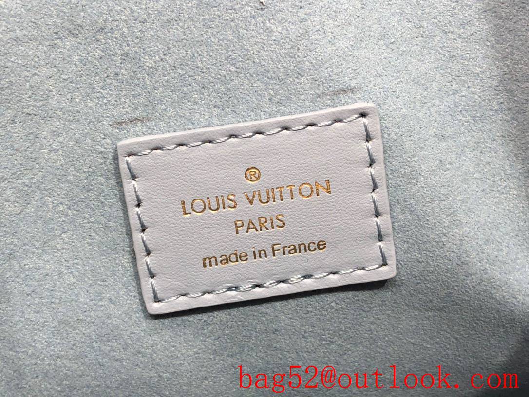 Louis Vuitton LV Monogram Calf Leather On My Side Small Tote Bag Handbag M57728 Blue