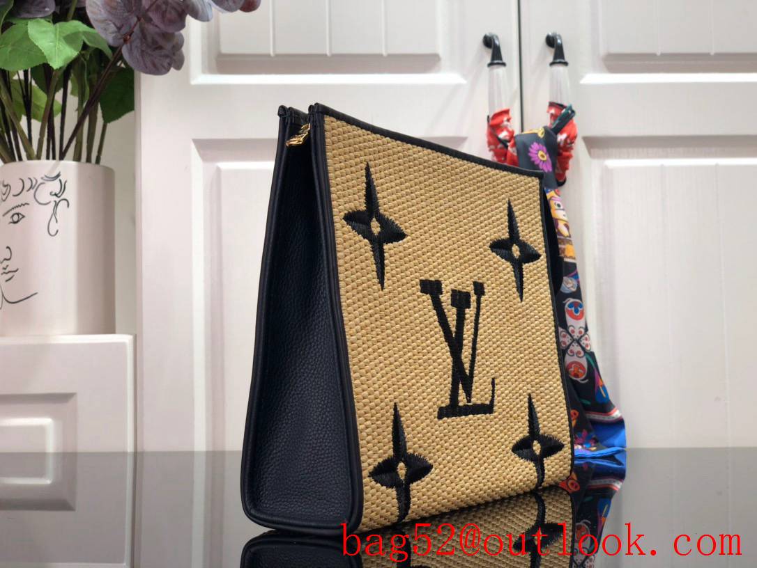 Louis Vuitton LV Monogram Raffia Poche Toilette 26 Pouch Clutch Bag Handbag M80352 Black