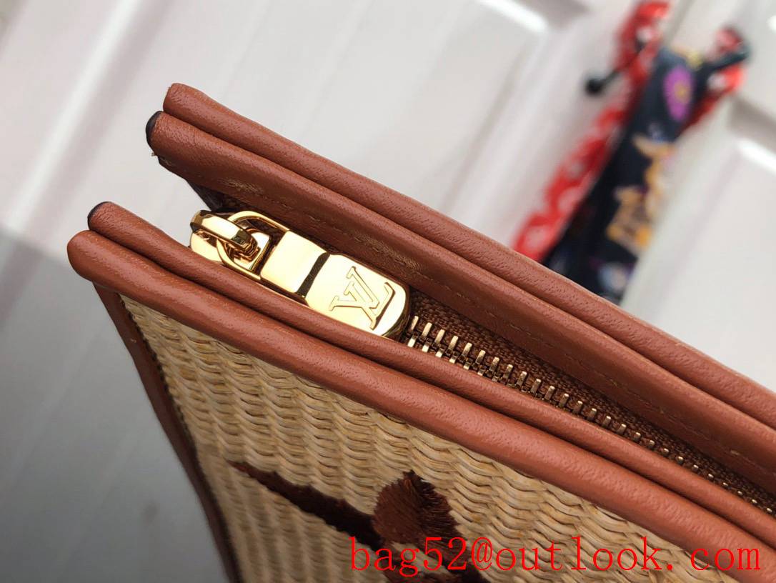 Louis Vuitton LV Monogram Raffia Poche Toilette 26 Pouch Clutch Bag Handbag M80352 Brown