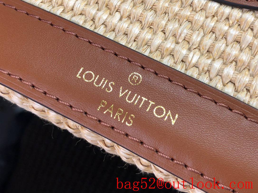 Louis Vuitton LV Raffia Saint Jacques Petit Bucket Bag Handbag M59962 Brown