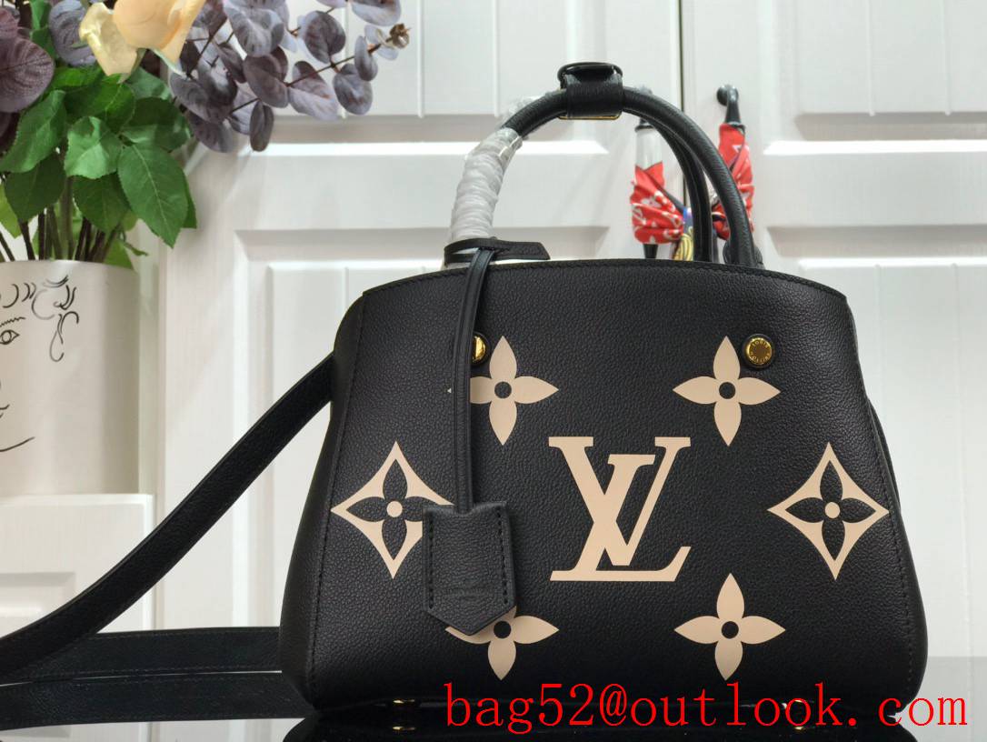 Louis Vuitton LV Monogram Empreinte Leather Montaigne BB Tote Bag Handbag M41053 Black