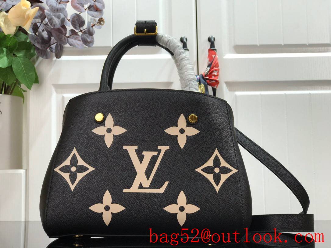 Louis Vuitton LV Monogram Empreinte Leather Montaigne BB Tote Bag Handbag M41053 Black