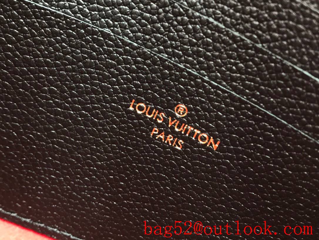 Louis Vuitton LV Double Zip Pochette Bag Handbag with Monogram Empreinte Leather M80084 Black