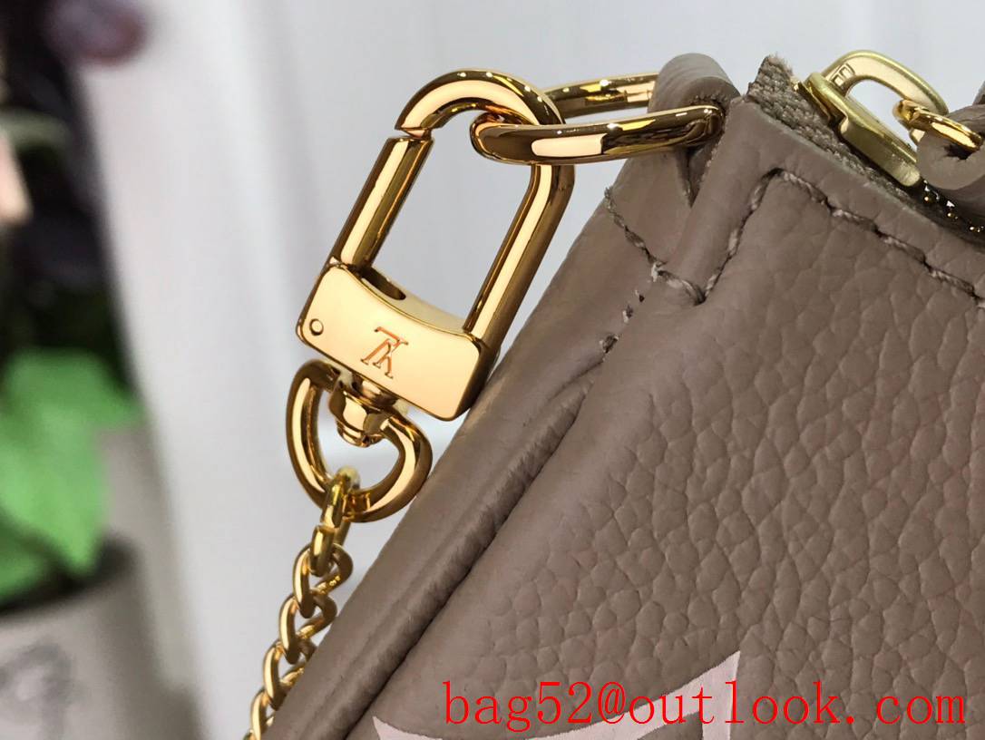 Louis Vuitton LV Monogram Leather Mini Pochette Accessories Pouch Bag Handbag M80501 Apricot