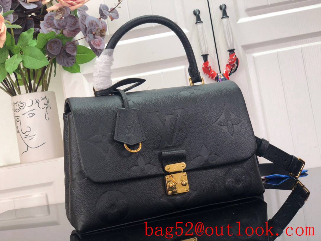 Louis Vuitton LV Monogram Empreinte Leather Madeleine Medium Bag Handbag M45976 Black