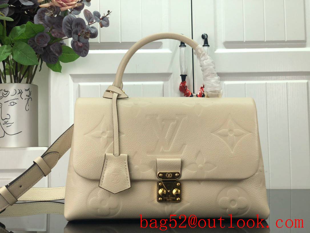 Louis Vuitton LV Monogram Empreinte Leather Madeleine Medium Bag Handbag M45976 Cream