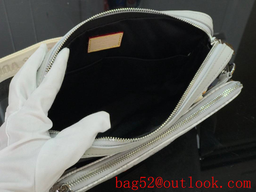 Louis Vuitton LV Men Trio Messenger Bag with Damier Salt Canvas N50068 Gray