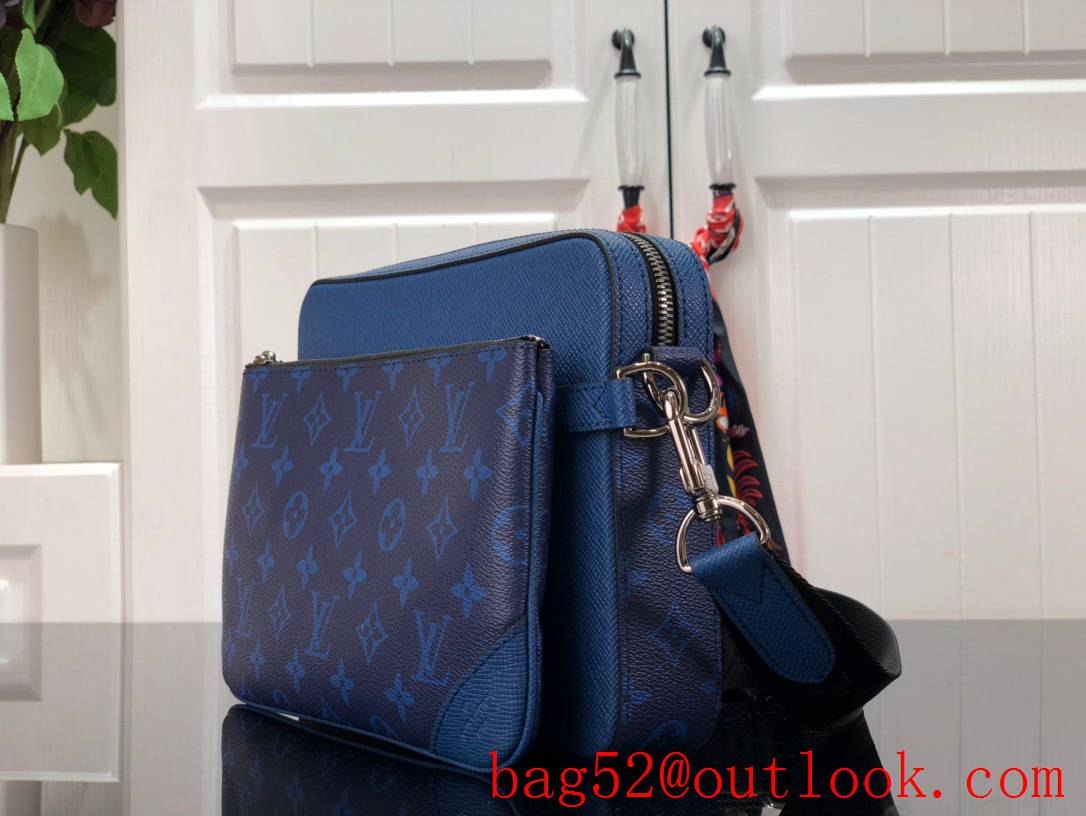 Louis Vuitton LV Men Trio Messenger Bag with Monogram Canvas M30848 Blue