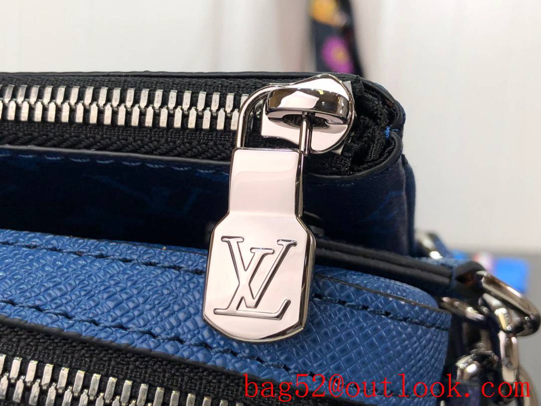 Louis Vuitton LV Men Trio Messenger Bag with Monogram Canvas M30848 Blue