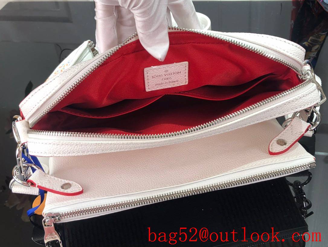 Louis Vuitton LV Men Trio Messenger Bag with Damier Spray Leather M20665 Pink