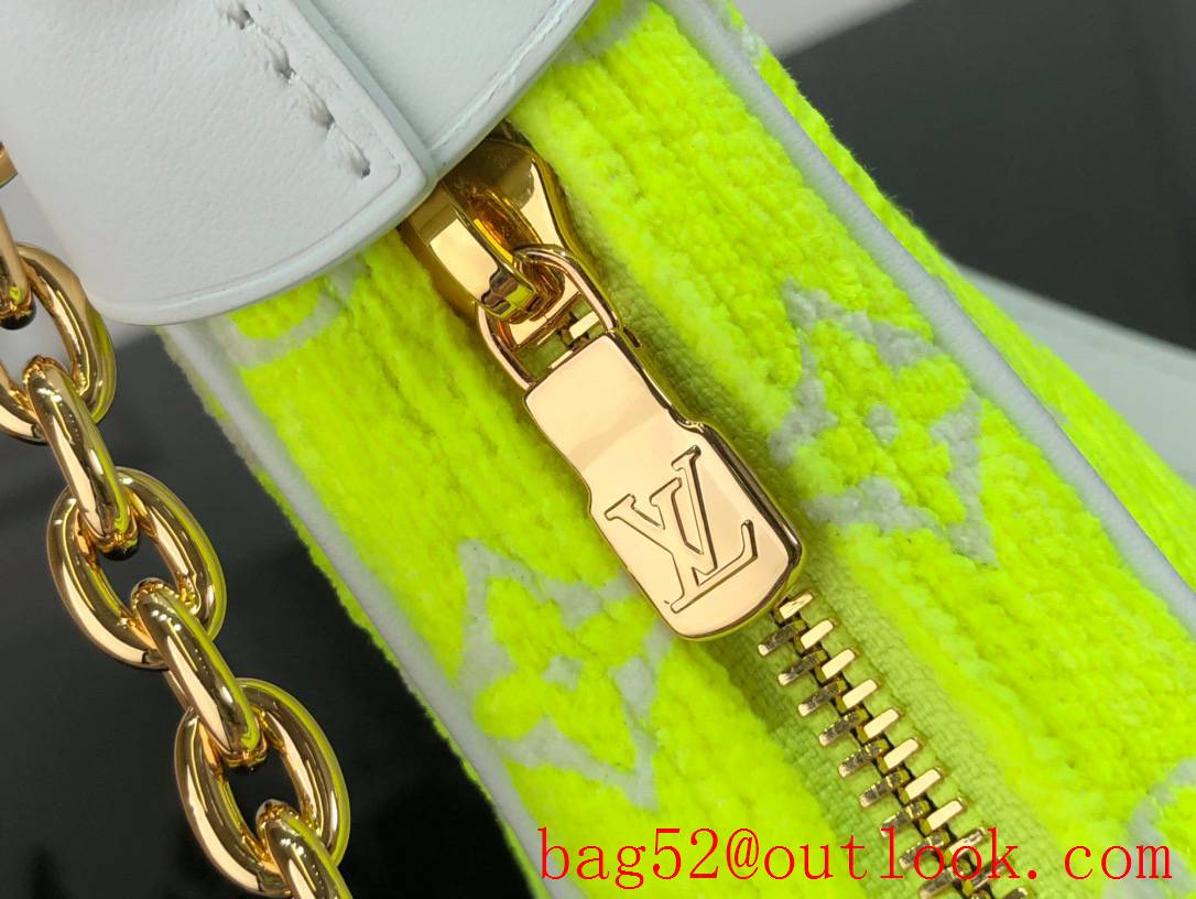 Louis Vuitton LV Monogram Velvet Loop Shoulder Bag Handbag M81484 Lemon Yellow