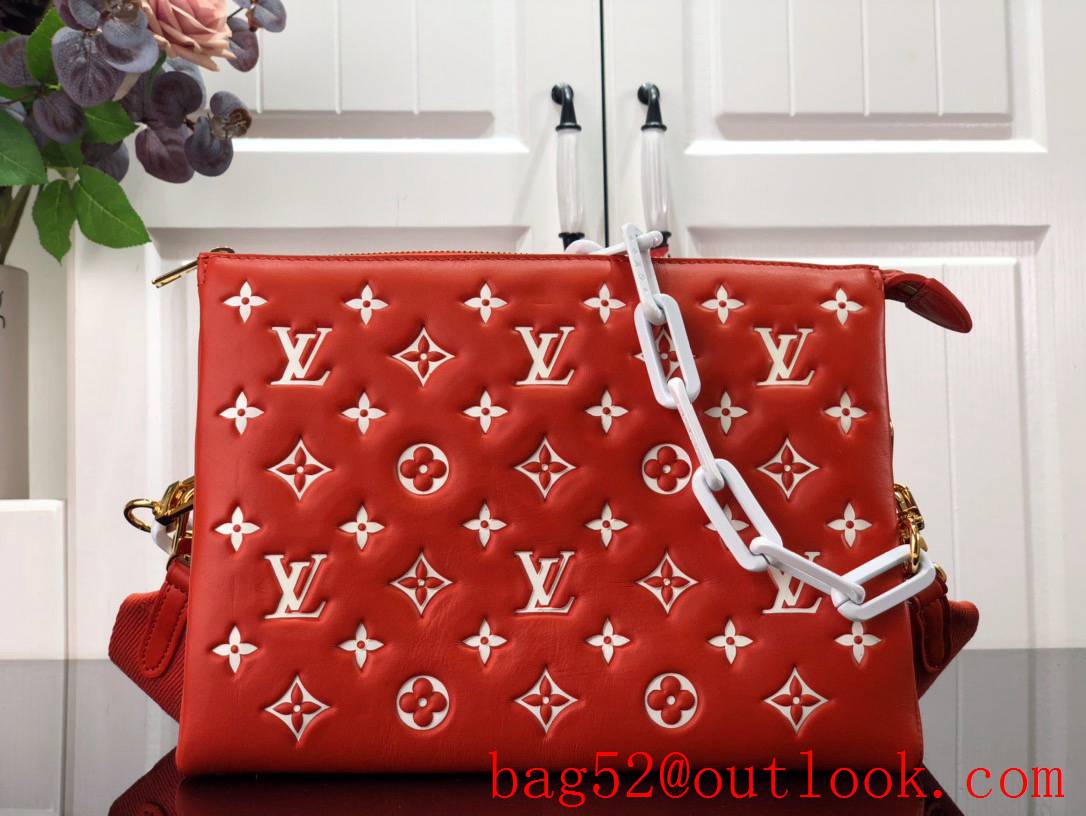 Louis Vuitton LV Coussin Small Bag Handbag with Monogram Lambskin M20761 Red