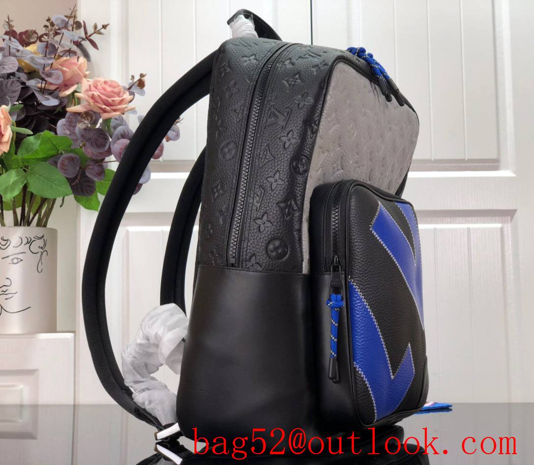 Louis Vuitton LV Men Dean Backpack Bag with Monogram Taurillon Leather M59924 Blue