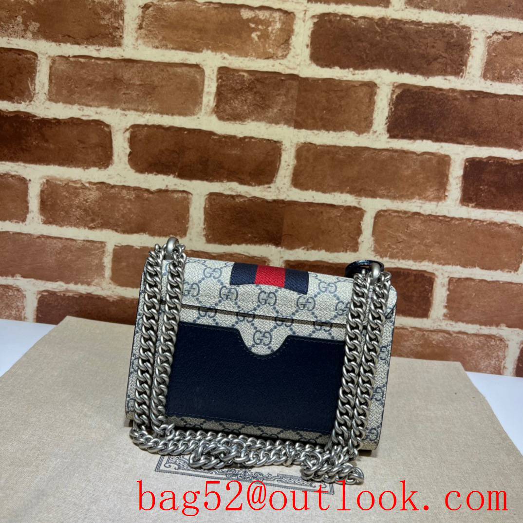 Gucci Padlock Small GG Shoulder blue sliver Chain handbag bag