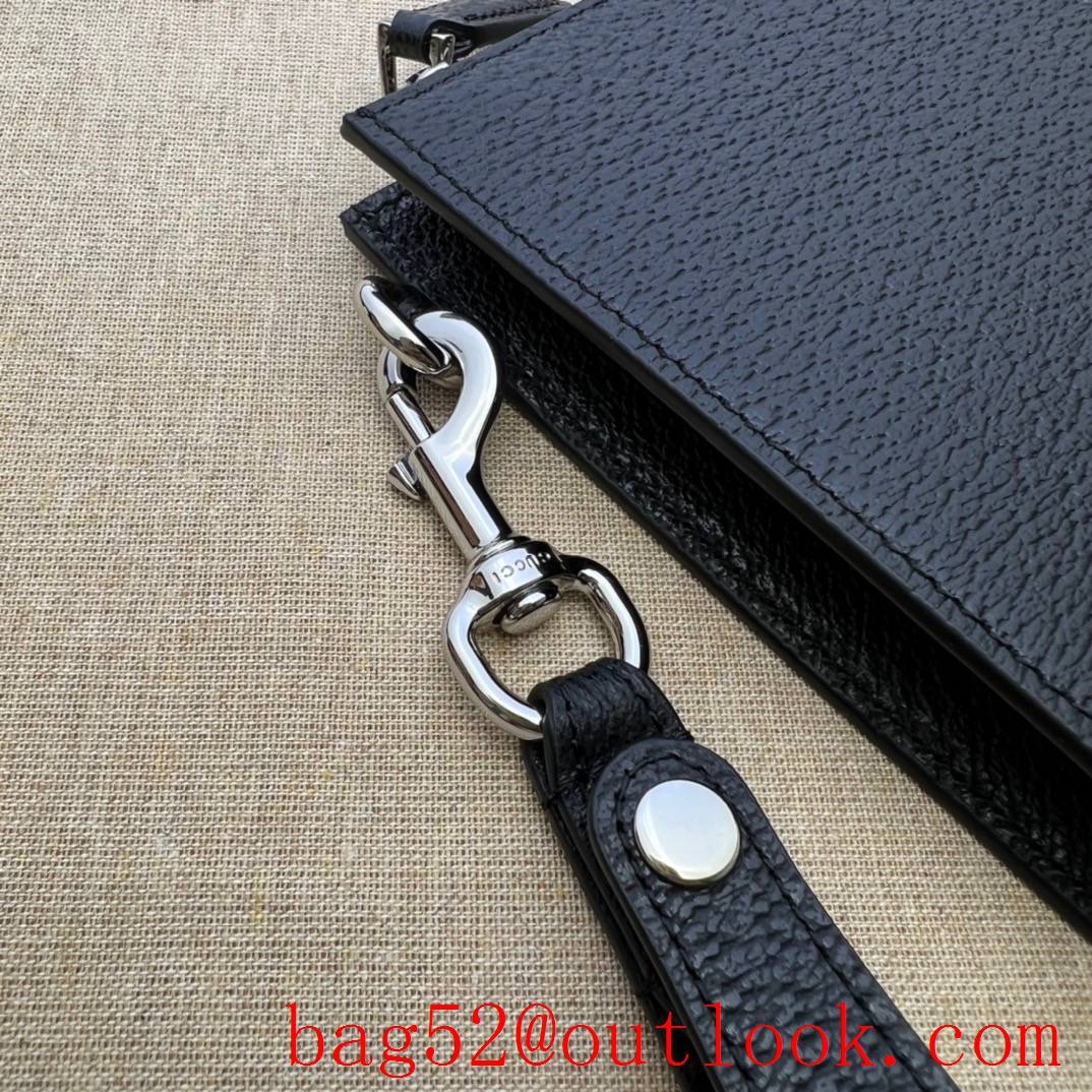 Gucci black large men clutch handbag bag