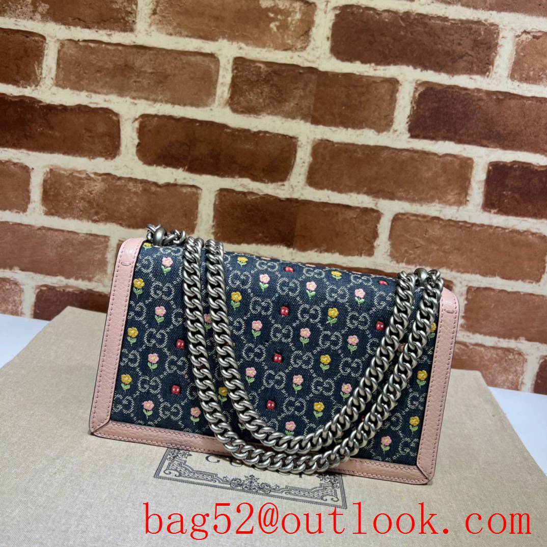 Gucci pink with blue Dionysus Small GG Shoulder handbag bag