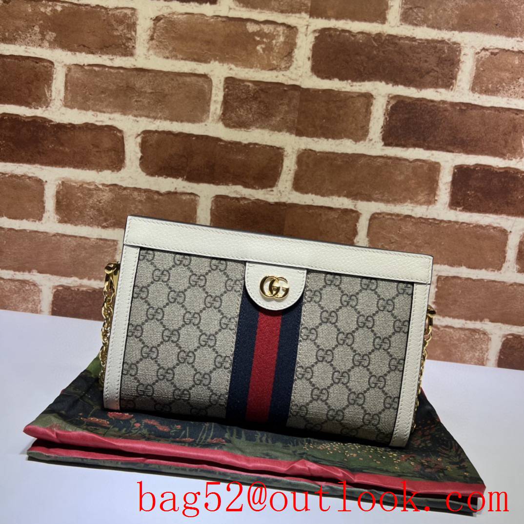 Gucci white Ophidia GG Small Shoulder gold Chain handbag bag