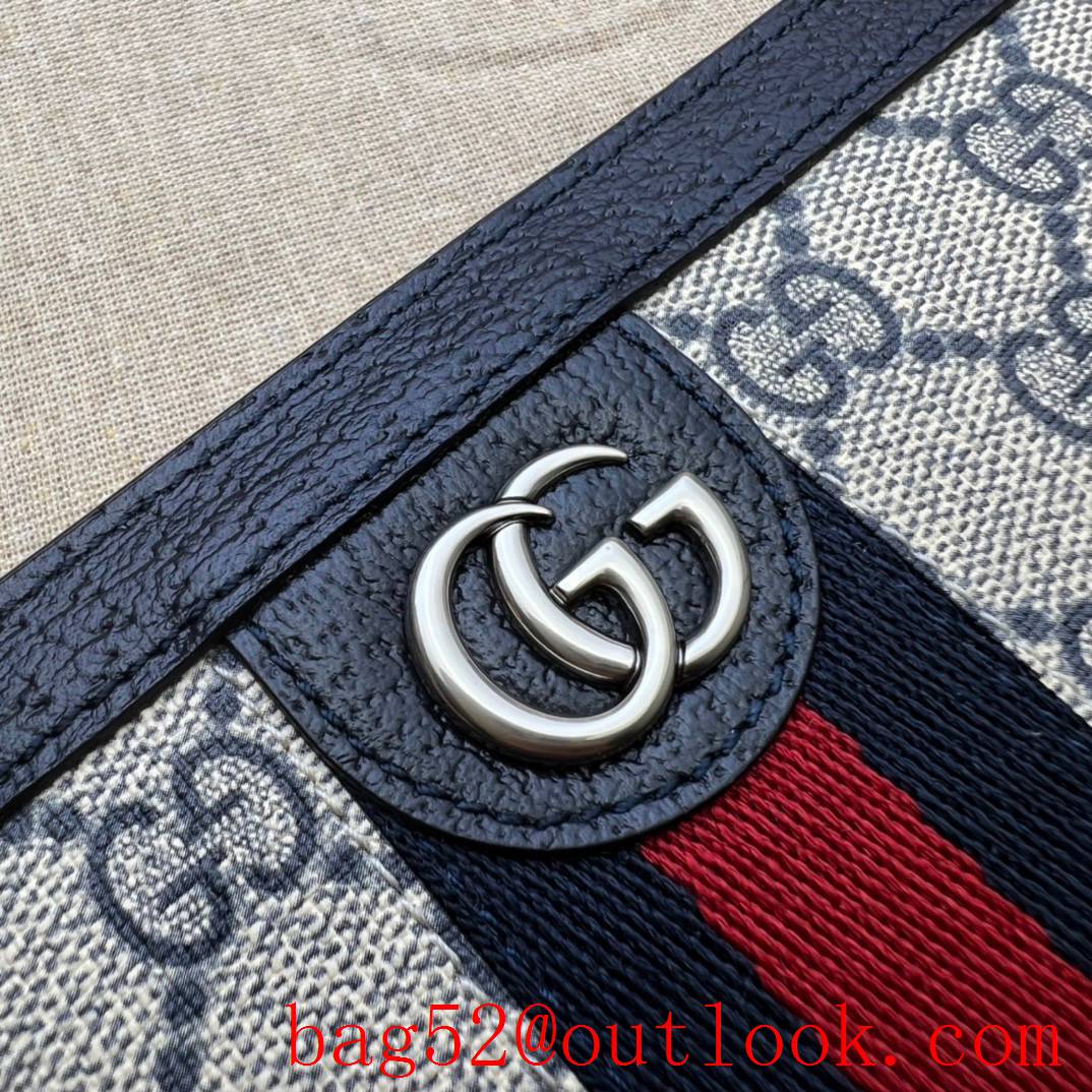 Gucci Ophidia Collection GG Full Zip Wallet navy blue handbag bag