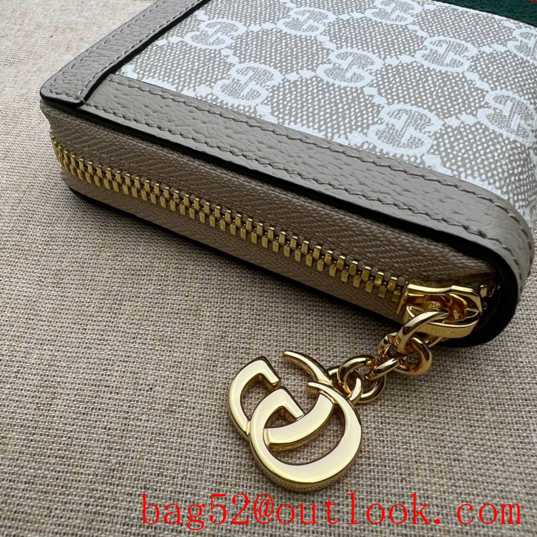 Gucci white Ophidia Collection GG Full Zip Wallet clutch