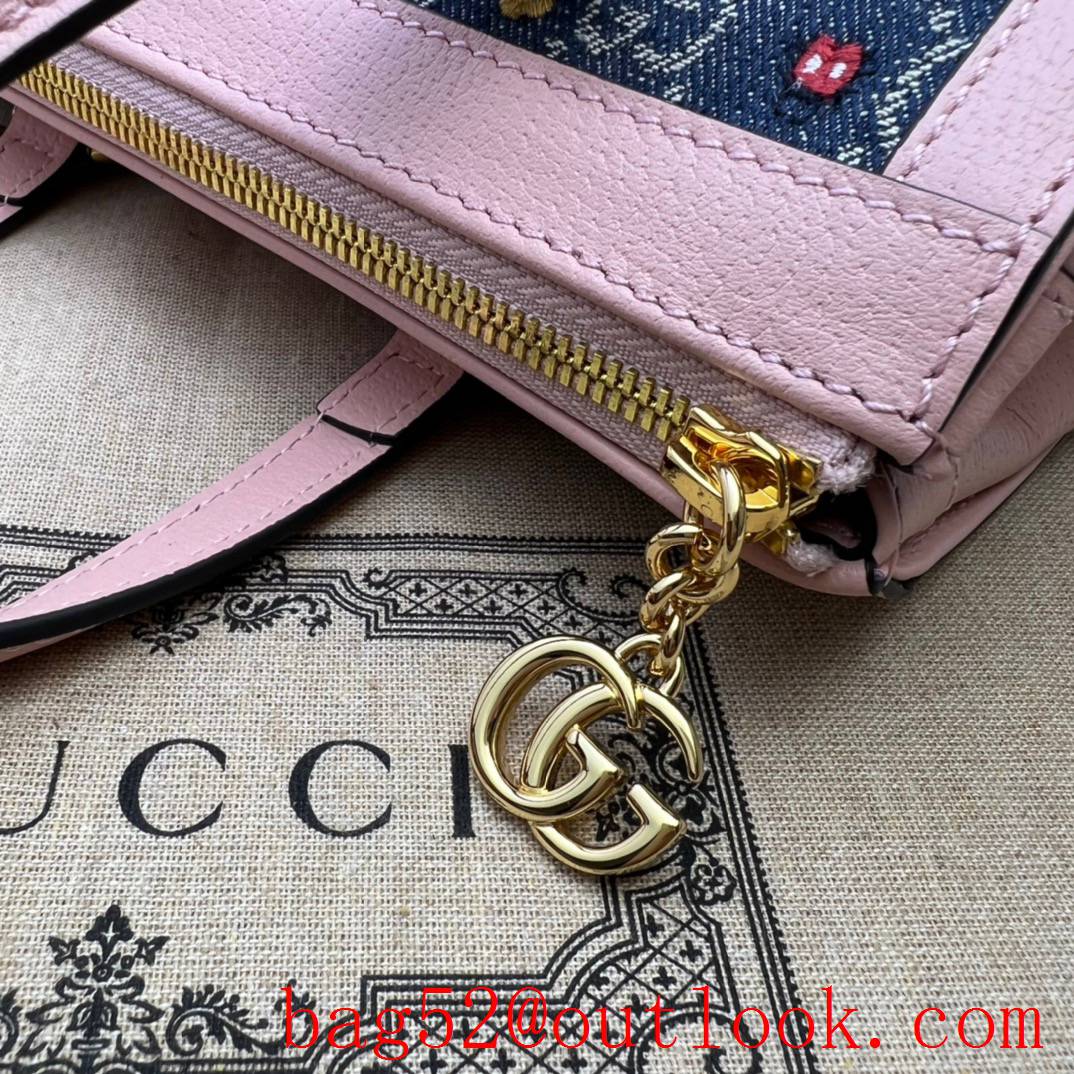 Gucci blue small flower GG tote medium handbag bag