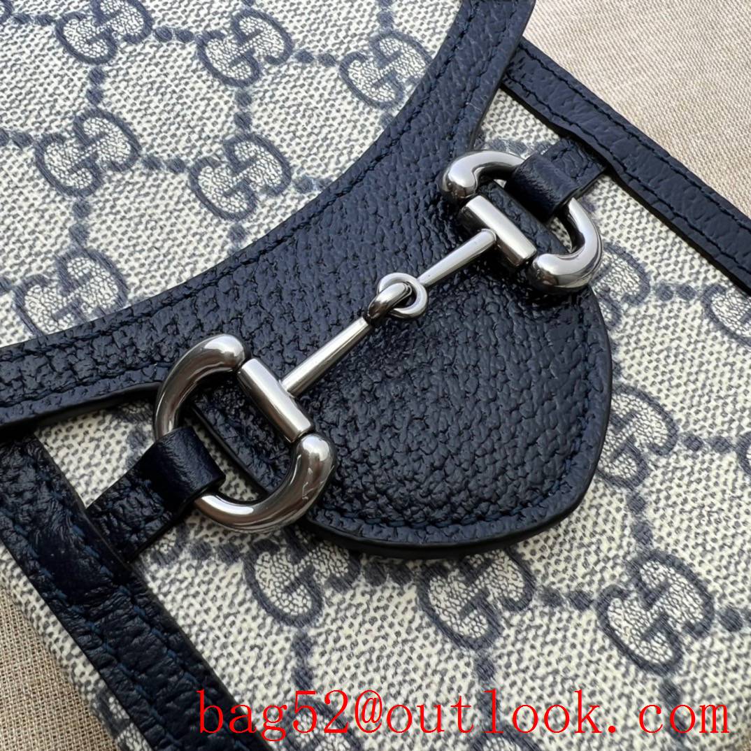 Gucci Horsebit 1955 Mini navy blue shoulder handbag bag