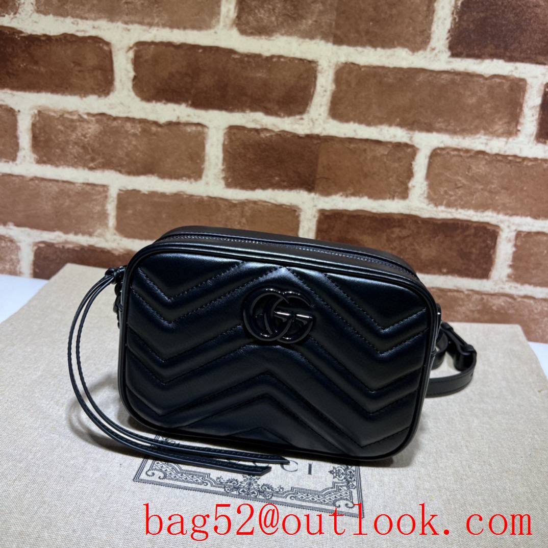 Gucci black GG Marmont mini shoulder black handbag bag