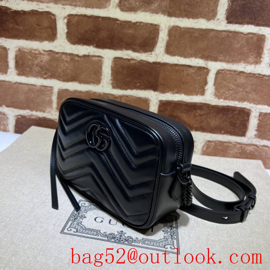 Gucci black GG Marmont mini shoulder black handbag bag