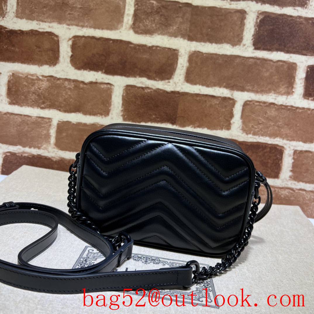 Gucci black GG Marmont mini shoulder black handbag bag