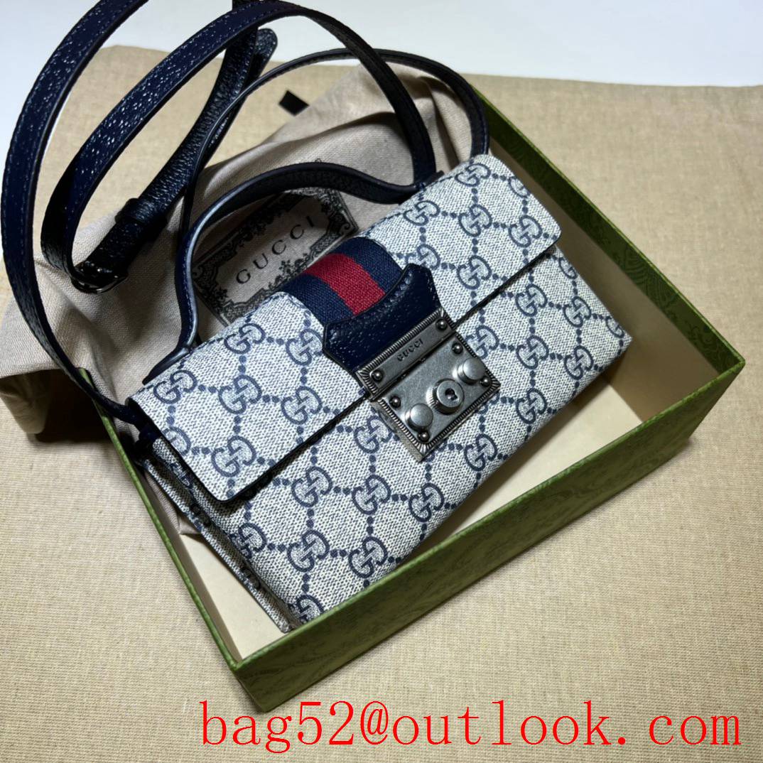 Gucci Padlock navy blue mini handbag bag