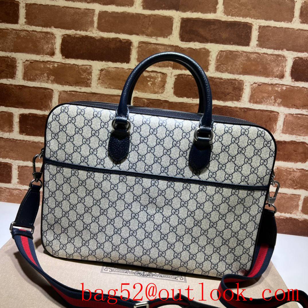 Gucci navy blue Interlocking Double G Business handbag bag