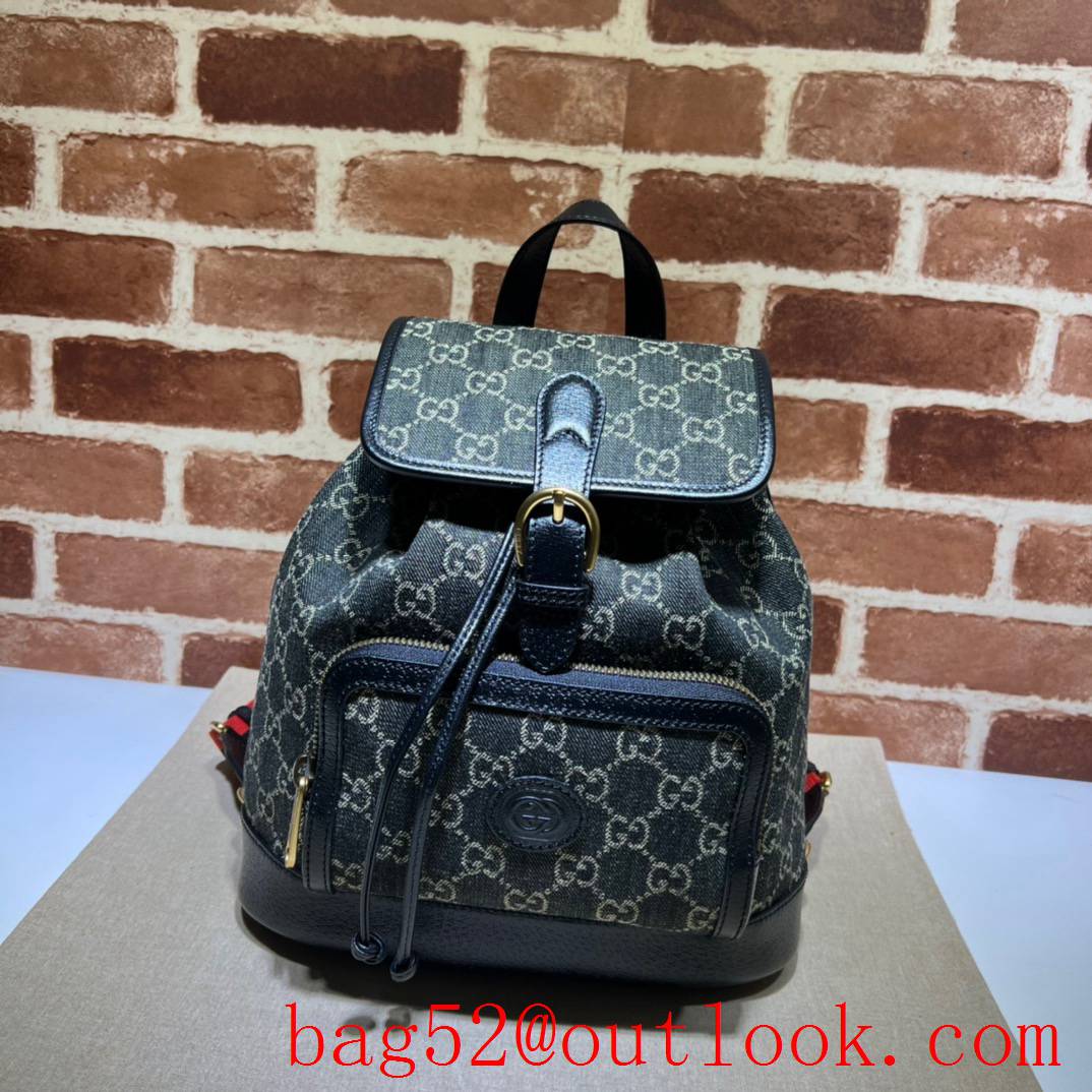 Gucci black with brown GG Retro men Backpack handbag bag