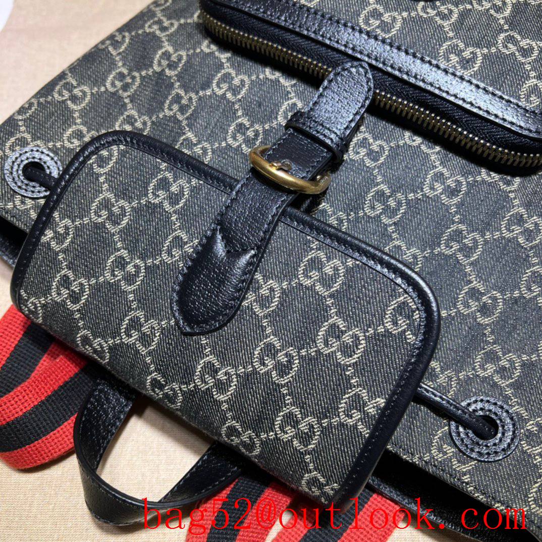 Gucci black with brown GG Retro men Backpack handbag bag