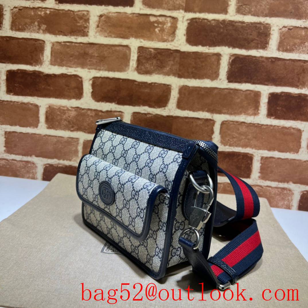 Gucci blue Interlocking Double G Messenger handbag bag