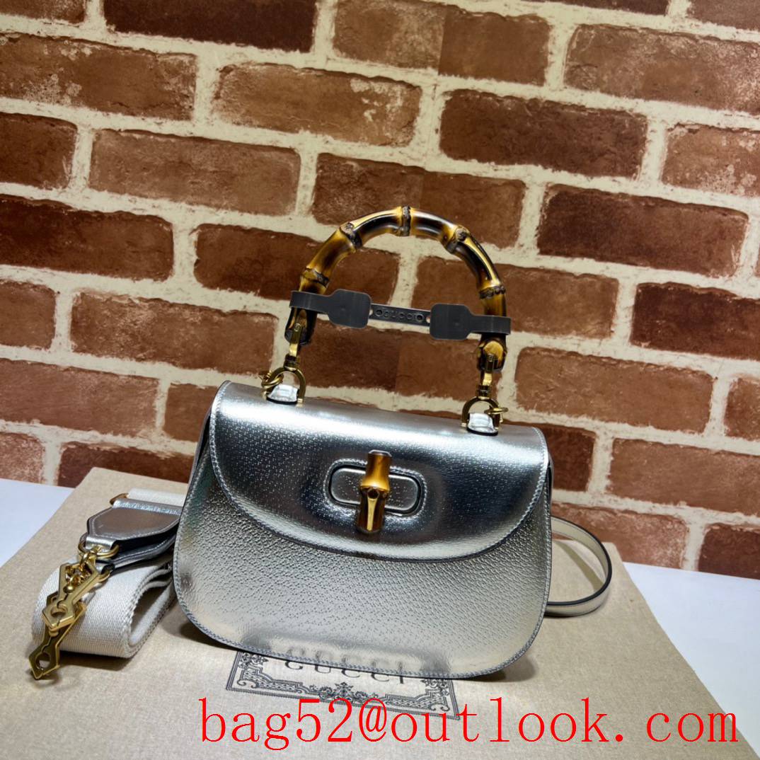 Gucci Bamboo 1947 Small sliver shoulder handbag bag