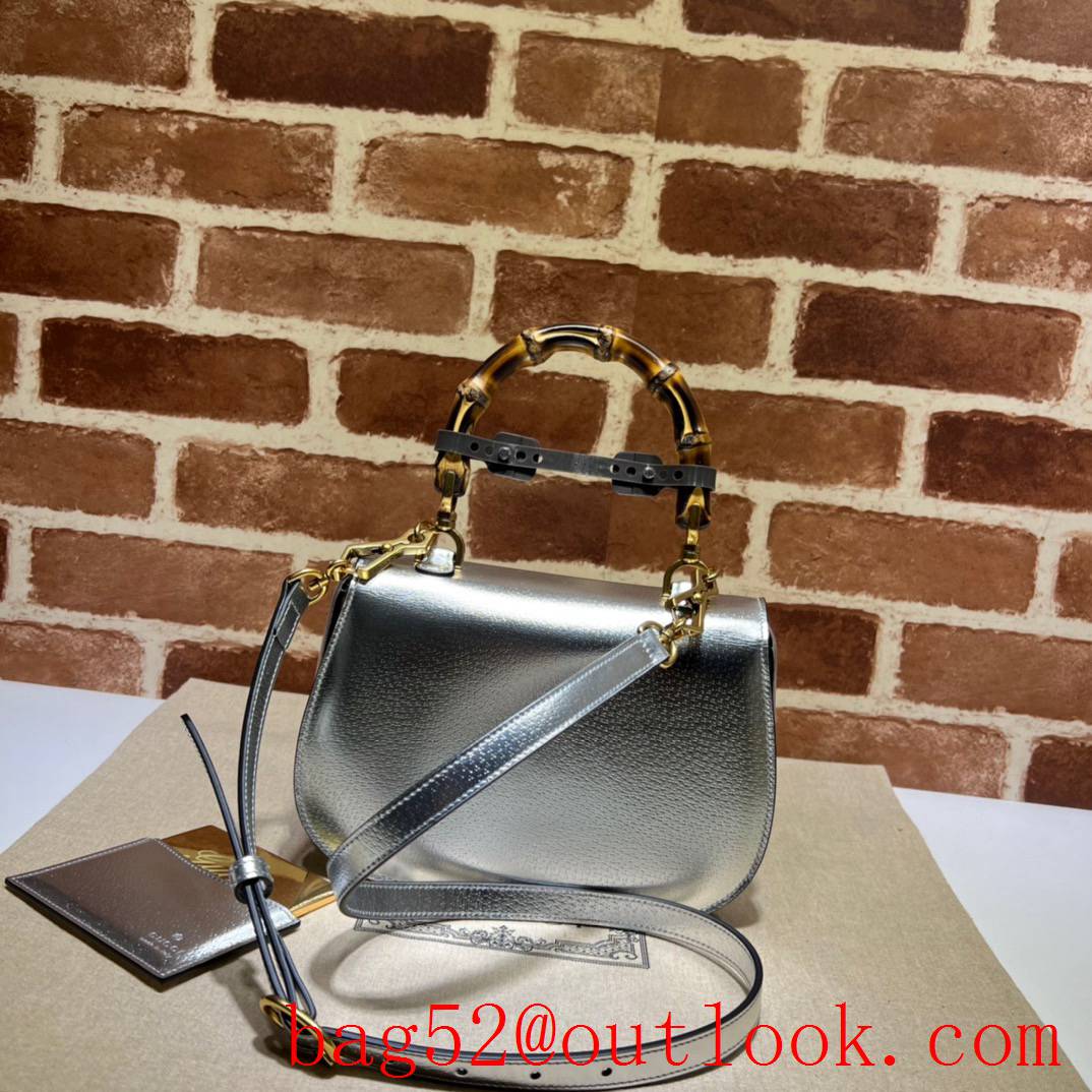 Gucci Bamboo 1947 Small sliver shoulder handbag bag