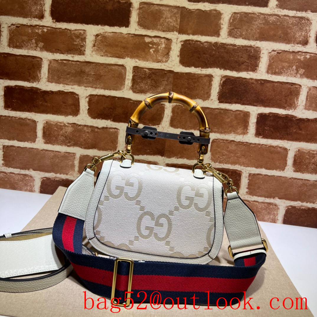 Gucci white Bamboo 1947 Small Bamboo handbag bag