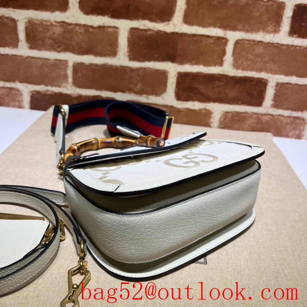 Gucci white Bamboo 1947 Small Bamboo handbag bag