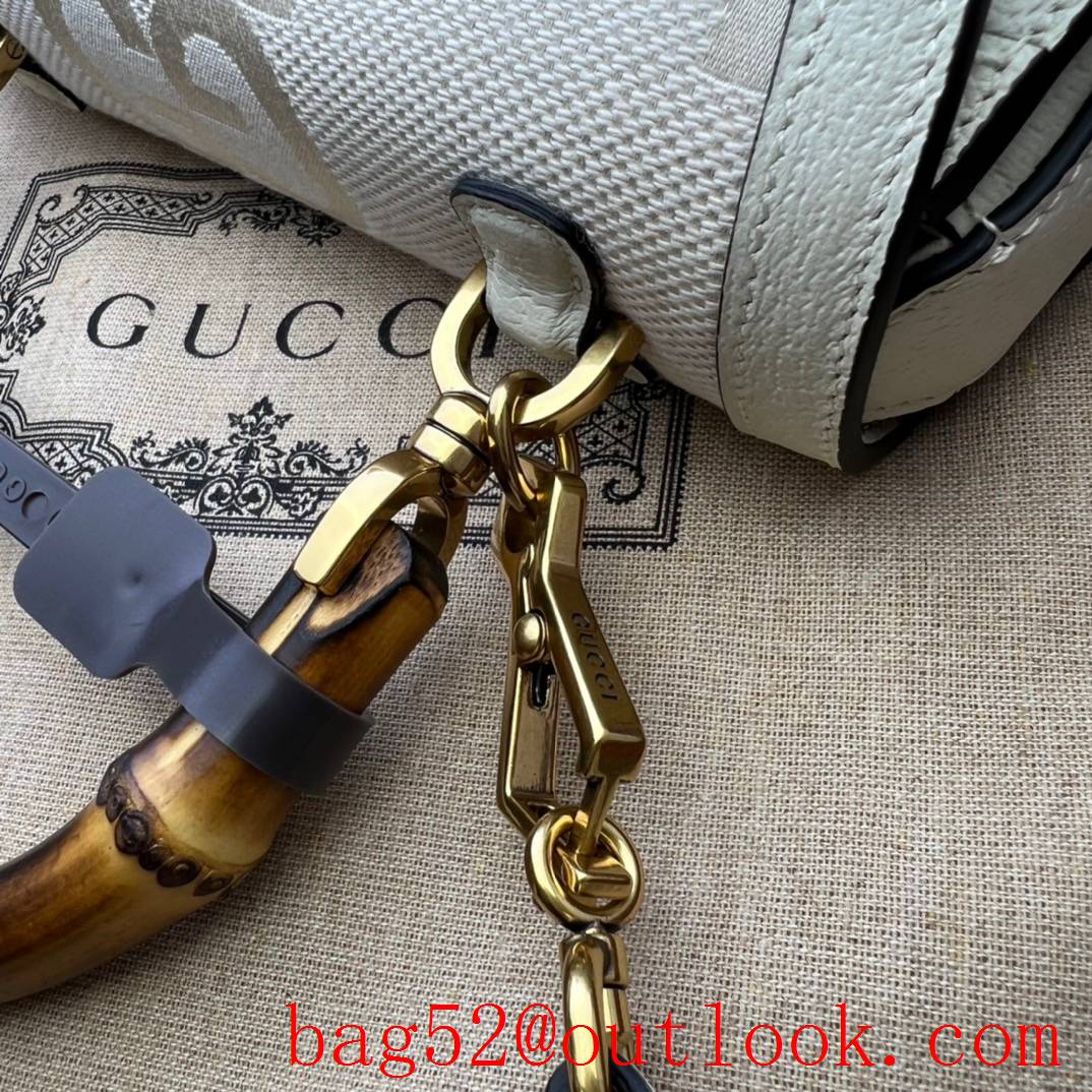 Gucci white Bamboo 1947 Small Bamboo handbag bag