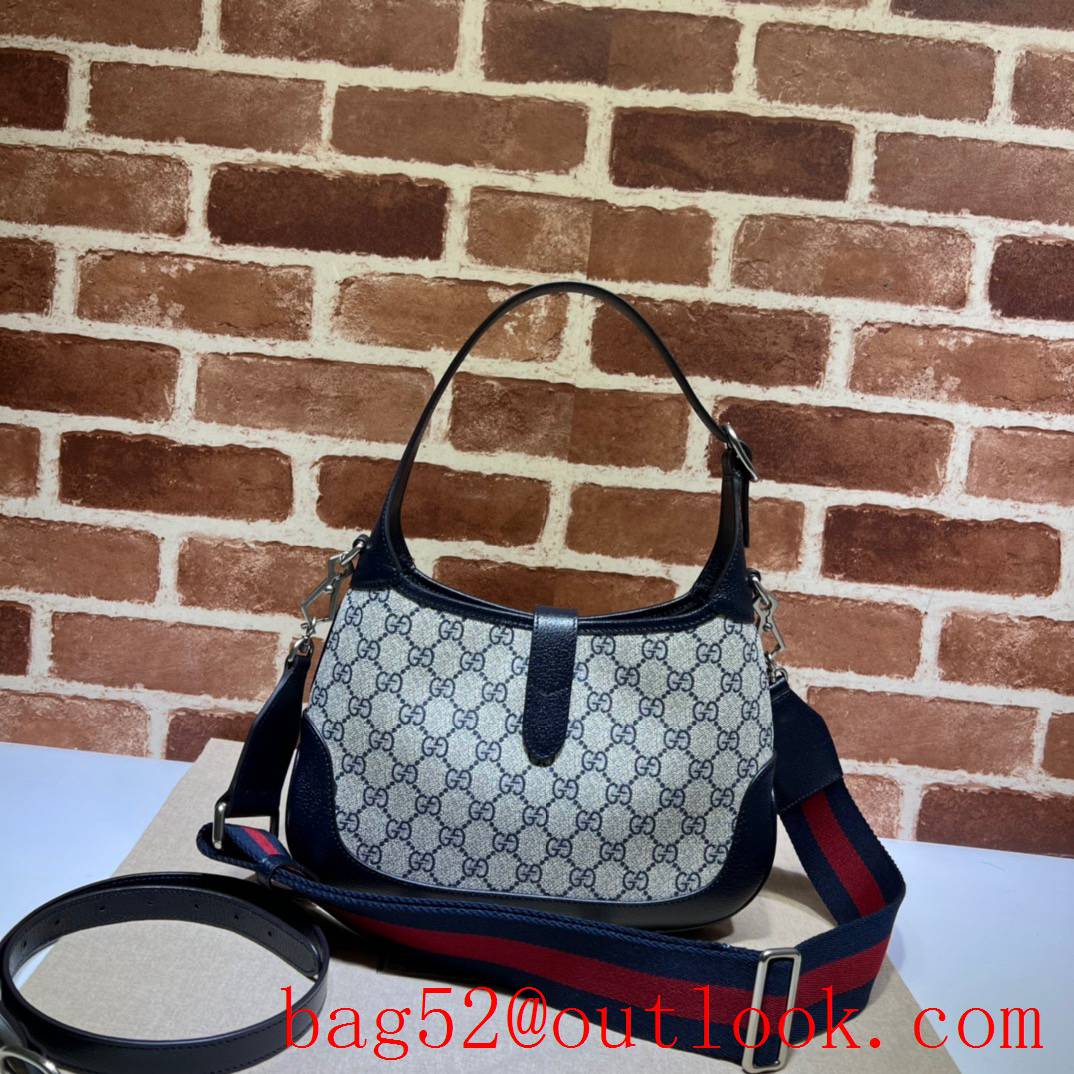 Gucci Jackie 1961 Small GG Shoulder navy blue handbag bag