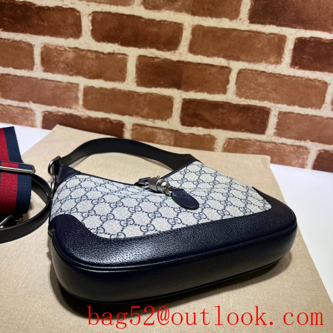 Gucci Jackie 1961 Small GG Shoulder navy blue handbag bag