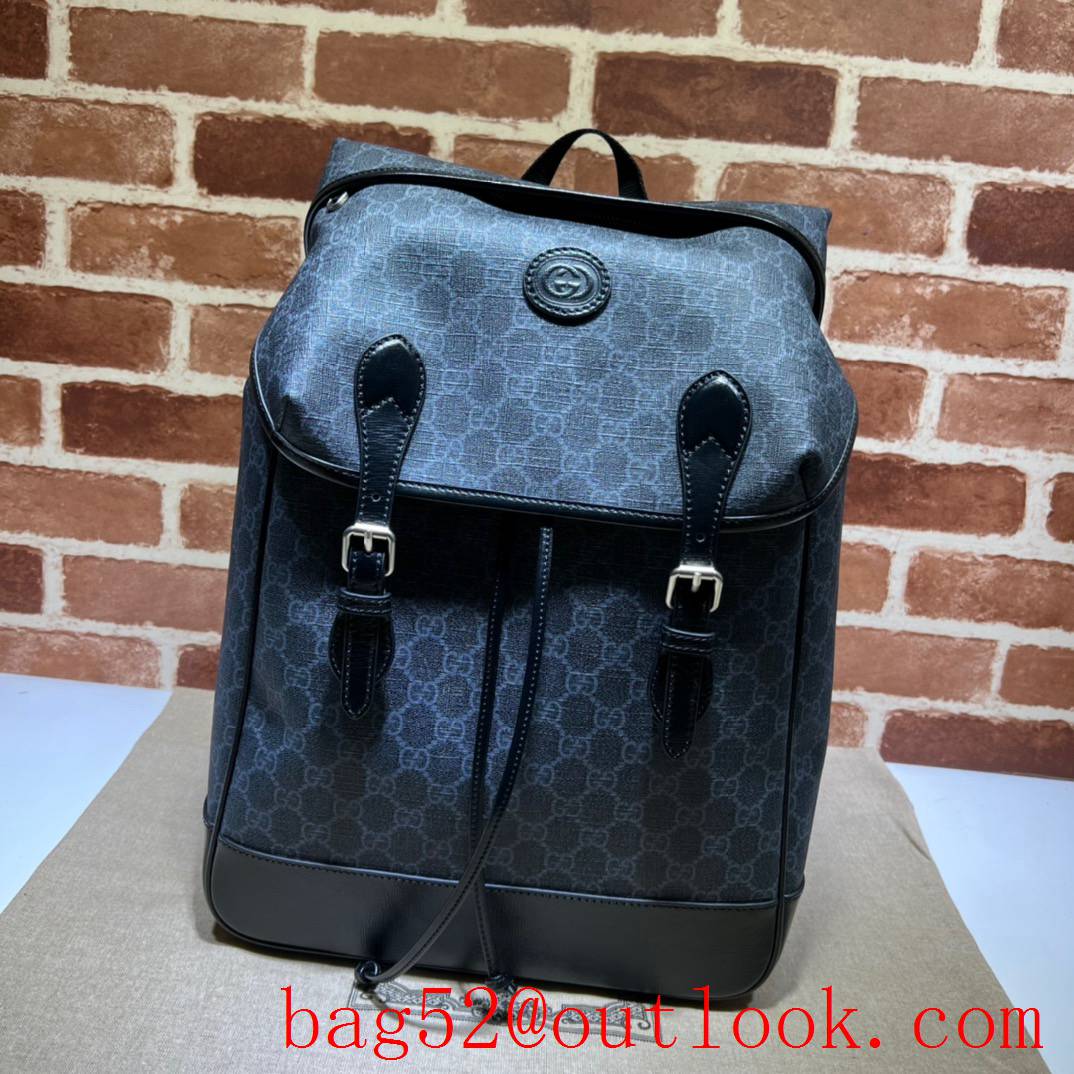 Gucci black Medium with Interlocking G Backpack shoulder handbag bag