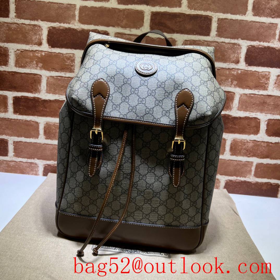 Gucci coffee Medium with Interlocking G Backpack shoulder handbag bag