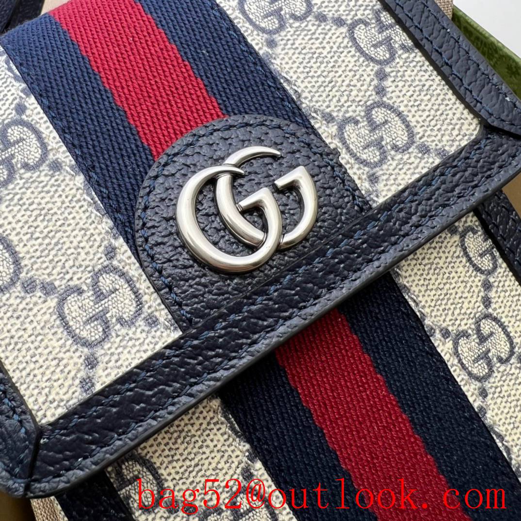 Gucci vertical navy blue with stripes shoulder double G handbag bag