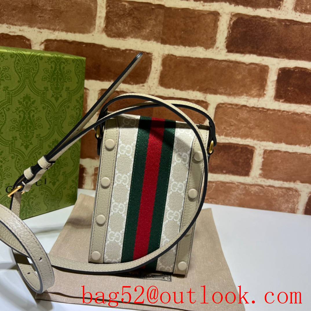 Gucci vertical cream with stripes shoulder double G handbag bag