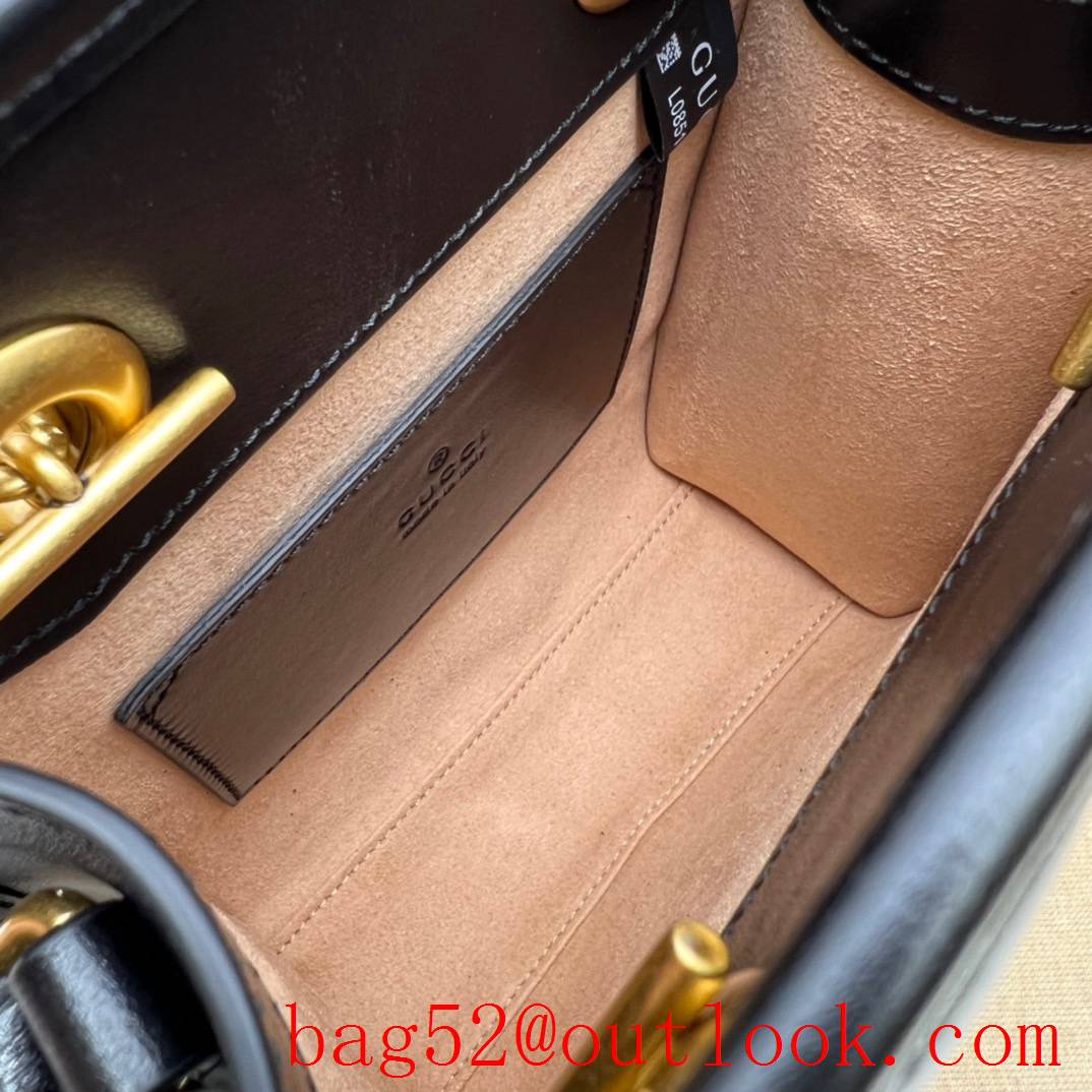 Gucci GG Marmont quilted mini black gold chain handbag bag