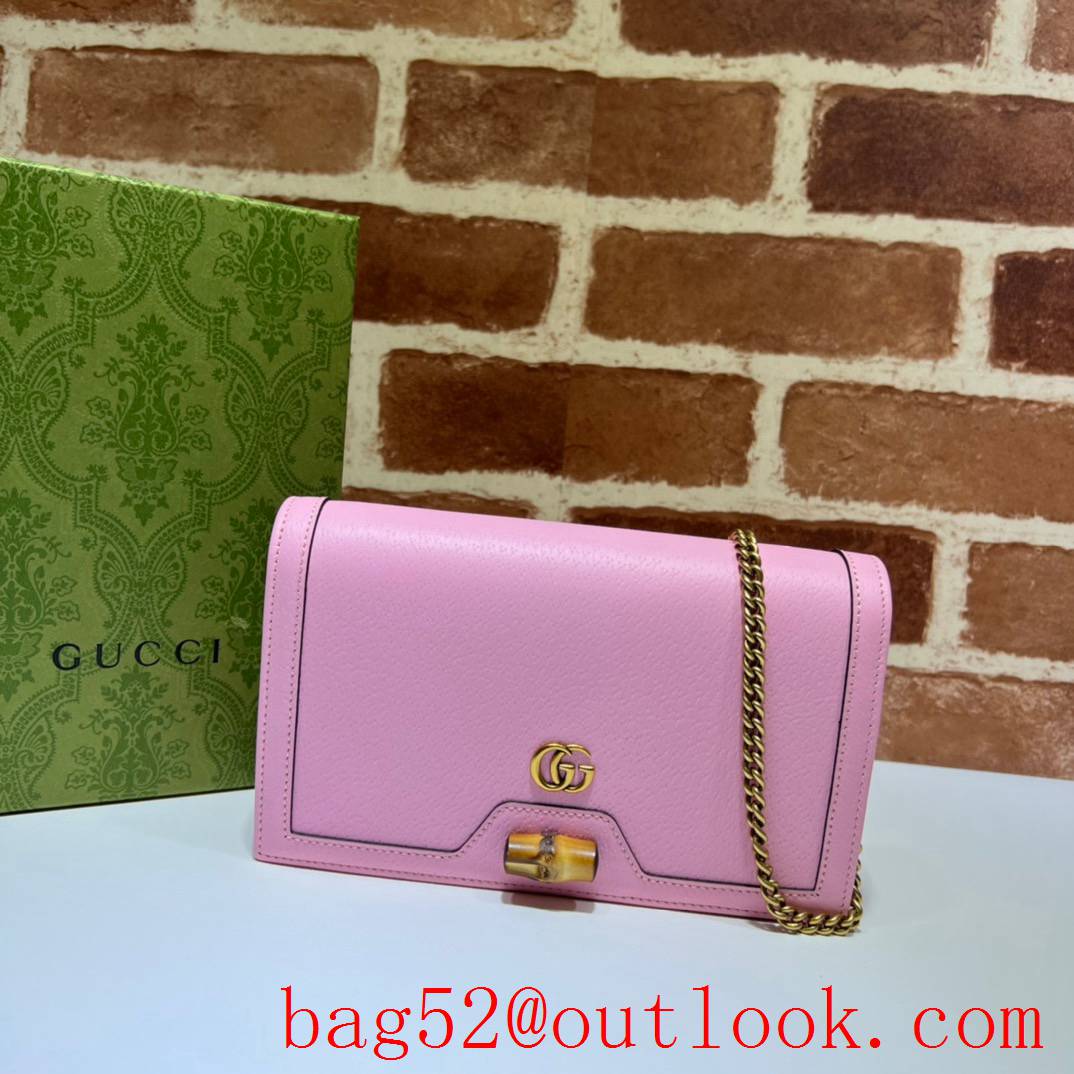 Gucci pink Diana Bamboo Mini Chain handbag bag