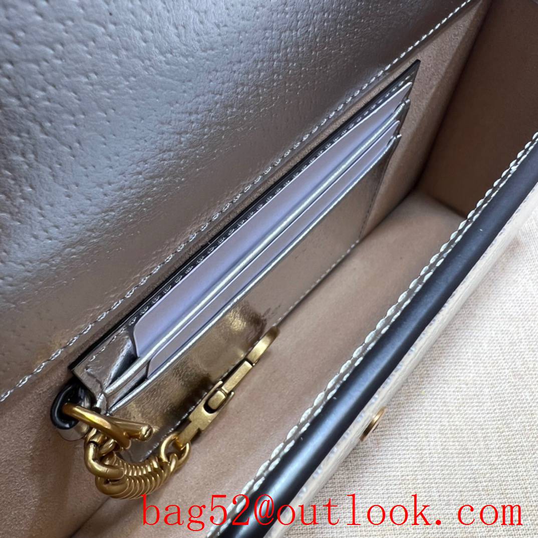 Gucci sliver Diana Bamboo Mini Chain handbag bag