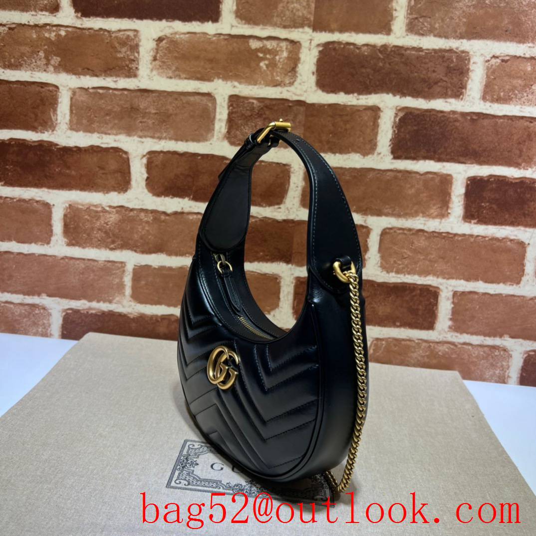 Gucci black color GG Marmont half-moon mini handbag bag