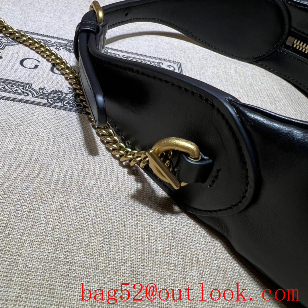 Gucci black color GG Marmont half-moon mini handbag bag